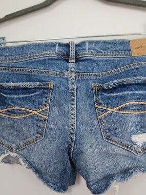 Vintage Y2K Abercrombie Stretch Distressed Cutoff Denim Shorts Festival Style